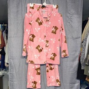 Women's Pink Bear Print Pajama Set